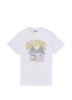 ganni top mujer basic cotton relaxed t-shirt teddy mushrooms - a1050311 151