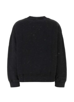 ganni sweater womanisoli crewneck teddy forest vintage wash - a1060093 252