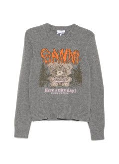 ganni sweater womangraphic wool sweater teddy - a1150052 920