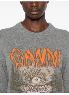 ganni sweater womangraphic wool sweater teddy - a1150052 920