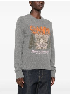 ganni sweater womangraphic wool sweater teddy - a1150052 920
