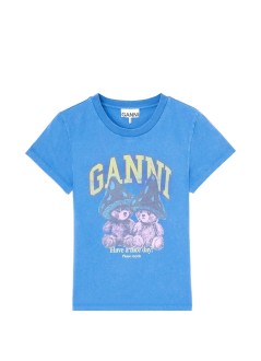 ganni top womanfuture heavy jersey baby fit teddy mushroom - a1050308 799