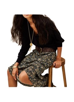 ba&sh falda mujer skirt kara - 1h26klap kaki
