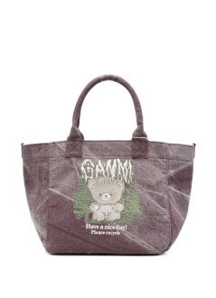 ganni crossbody womansmall easy shopper snow teddy bear - c2080039 431