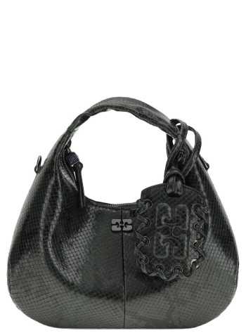 ganni handbag womanhobo mini snake - b2070121 06l
