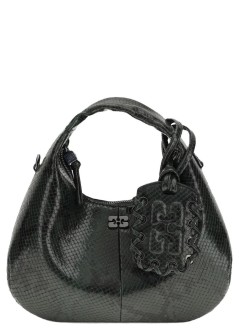 ganni handbag womanhobo mini snake - b2070121 06l