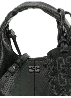 ganni handbag womanhobo mini snake - b2070121 06l