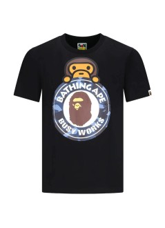 bape camiseta hombre color camo milo on busy works tee m - 002tem301007m black x navy