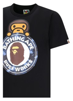 bape camiseta hombre color camo milo on busy works tee m - 002tem301007m black x navy