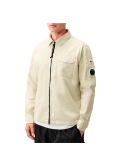 c.p.company outerwear manorganic gabardine zipped lens overshirt - 21cmos705a110143g 120