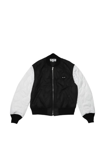 comme des garçons play outerwear hombre black emblem black heart - axj001051 black white