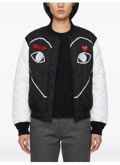 comme des garçons play outerwear hombre black emblem black heart - axj001051 black white