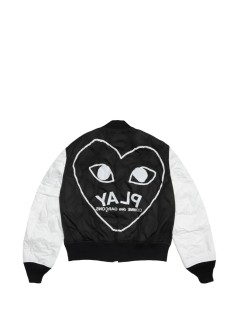 comme des garçons play outerwear hombre black emblem black heart - axj001051 black white
