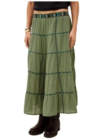 ba&sh falda mujer skirt paloma - 1h26palo kaki 2