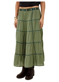 ba&sh falda mujer skirt paloma - 1h26palo kaki