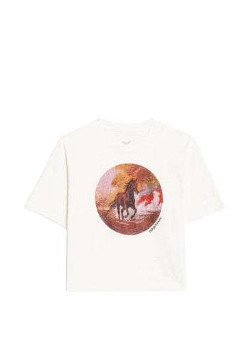 zadig & voltaire top mujer taida hc photo horse strass - jwts02919 103