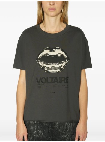 zadig & voltaire top mujer tommer hc tour lips strass - jwts02925 009 2