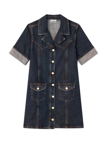 ganni vestido mujer slub mix denim mini dress - a1030720 569