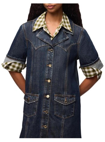ganni vestido mujer slub mix denim mini dress - a1030720 569 2