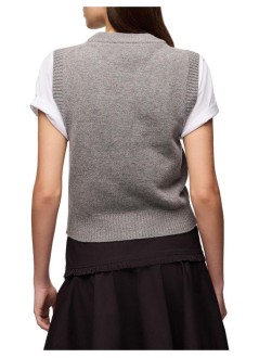 ganni chaleco mujer graphic wool vest flowers - a1180017 920