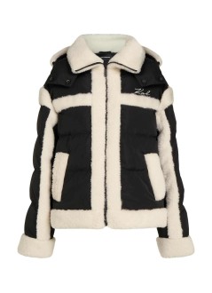 karl lagerfeld outerwear mujer shearling contrast puffer - b4w15004 999