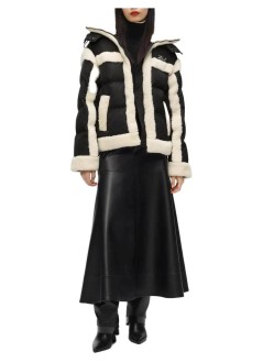karl lagerfeld outerwear mujer shearling contrast puffer - b4w15004 999