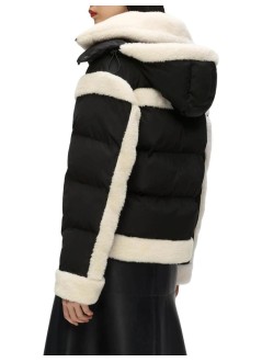 karl lagerfeld outerwear mujer shearling contrast puffer - b4w15004 999