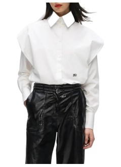 karl lagerfeld blusa mujer shoulder detail poplin shirt - b4w11009 100