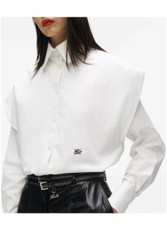 karl lagerfeld blusa mujer shoulder detail poplin shirt - b4w11009 100