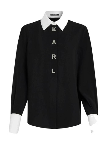 karl lagerfeld blusa mujer contrast collar shirt - b4w11010 998