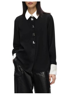 karl lagerfeld blusa mujer contrast collar shirt - b4w11010 998