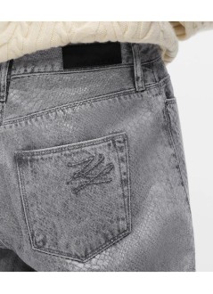 karl lagerfeld denim womancoated python denim pants - b4w10086 d21