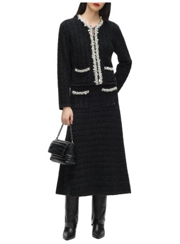 karl lagerfeld falda mujer embellished detail knit skirt - b4w12017 999 2