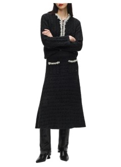karl lagerfeld skirt womanembellished detail knit skirt - b4w12017 999