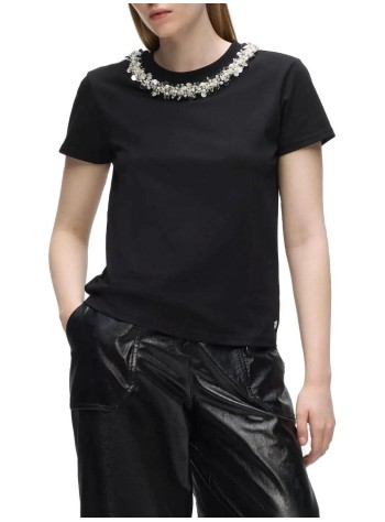 karl lagerfeld top mujer embellished detail tshirt - b4w17037 999 2
