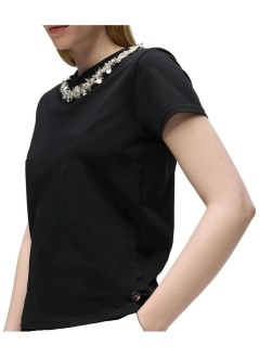 karl lagerfeld top mujer embellished detail tshirt - b4w17037 999