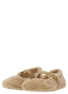 birkenstock casual mujer santa clarita shearling upper - 1032708 sandcastle