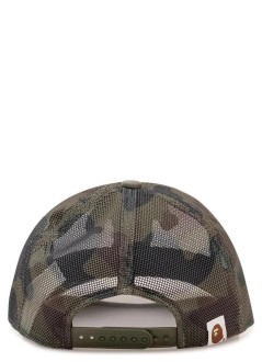 bape gorras hombre 1st camo college embrodery patched mesh cap m - 001cpm301010m green