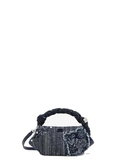 ganni crossbody womanbou mini denim - c2100072 077
