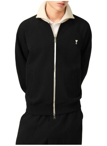 ami sudadera hombre quota - bicolor zipped sweatshirt with off white ami de coe - usw796je0245 044 2