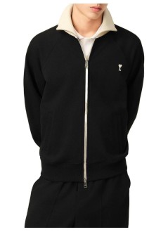 ami sudadera hombre quota - bicolor zipped sweatshirt with off white ami de coe - usw796je0245 044
