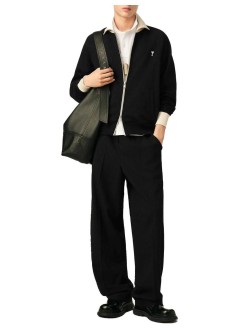 ami sudadera hombre quota - bicolor zipped sweatshirt with off white ami de coe - usw796je0245 044
