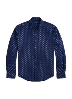 polo ralph lauren shirt manlong sleeve custom fit aop shirt - 710b22590001 7265 newport geo