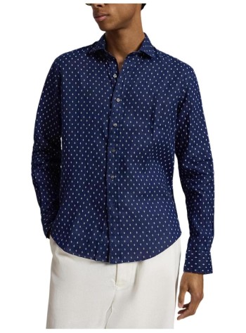 polo ralph lauren camiseria hombre long sleeve custom fit aop shirt - 710b22590001 7265 newport geo 2