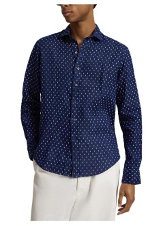 polo ralph lauren shirt manlong sleeve custom fit aop shirt - 710b22590001 7265 newport geo
