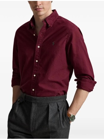 polo ralph lauren camiseria hombre cubdppcs-long sleeve-sport shirt - 710805564526 classic wine c5200 2