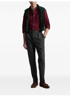 polo ralph lauren camiseria hombre cubdppcs-long sleeve-sport shirt - 710805564526 classic wine c5200