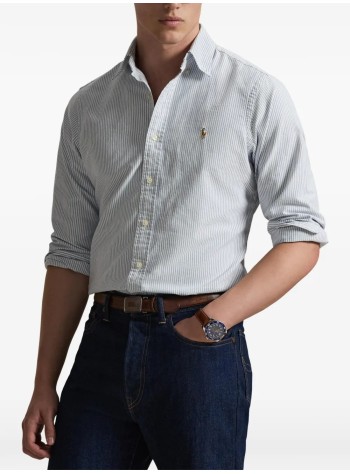 polo ralph lauren camiseria hombre cubdppcs-long sleeve-sport shirt - 710953704501 6636a navy white 2