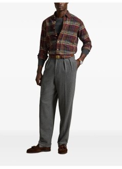 polo ralph lauren camiseria hombre cubdpppks-long sleeve-sport shirt - 710p00629502 6890c brown green multi