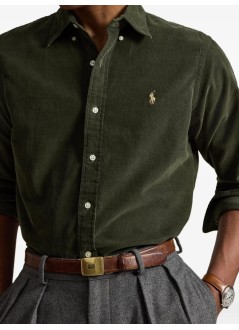 polo ralph lauren camiseria hombre cubdppcs-long sleeve-sport shirt - 710853123502 company olive w khaki pp